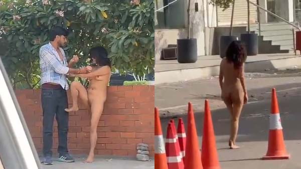 Jaipur hot lady naked in road after drink